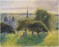 farm and steeple at sunset 1892 Camille Pissarro